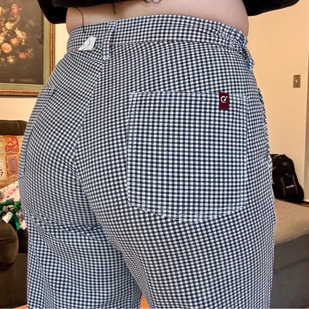 Houndstooth Pants Men’s Size 32x30 Straight Leg Black White - Picture 7 of 8